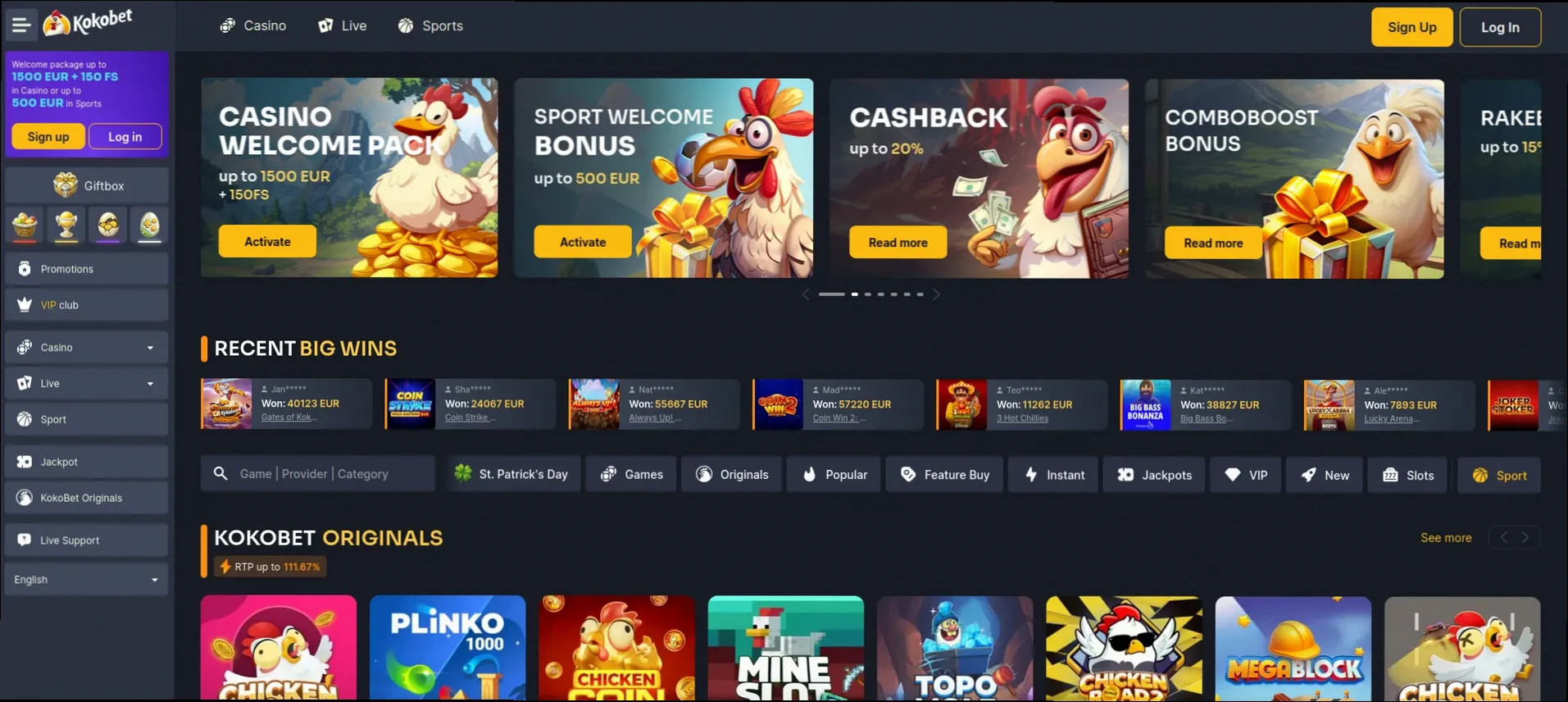 Kokobet Casino bonus tot €1500 en 150 gratis spins